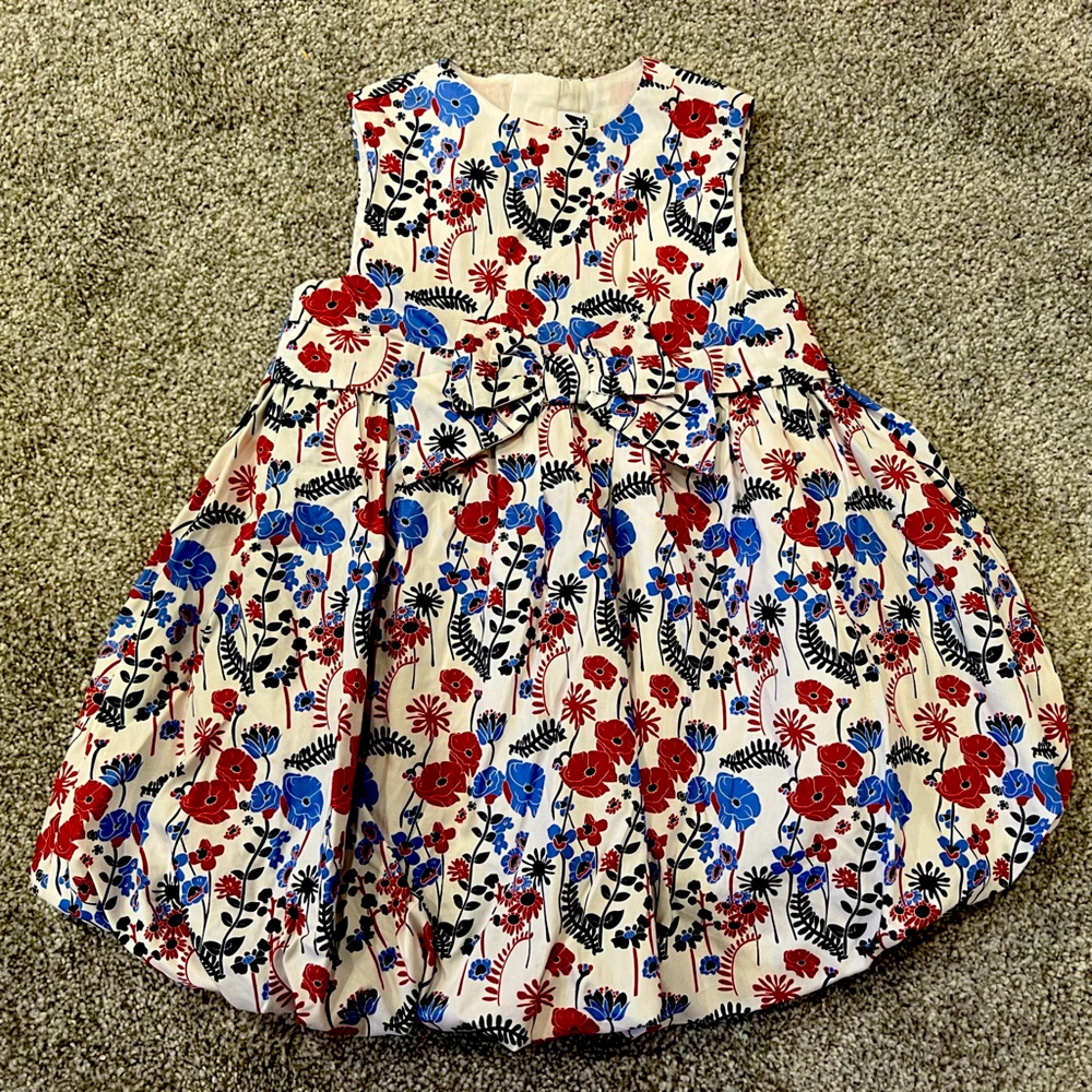 COPY - Beautiful Red and Blue Floral Dress 3t